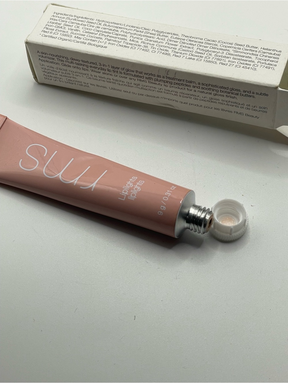 RMS Beauty Liplights Cream Lip Gloss in Bare- Pink Shade